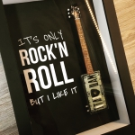 Quadro It's Only Rock'n Roll com Mini Guitarra