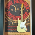 Quadro Jimi Hendrix com Mini Guitarra