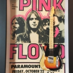 Quadro David Gilmour com Mini Guitarra