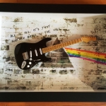 Quadro David Gilmour com Mini Guitarra