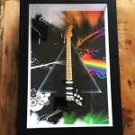 Quadro David Gilmour com Mini Guitarra
