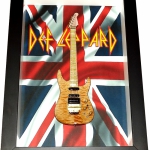 Quadro Phil Collen com Mini Guitarra