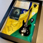 Quadro Joe Satriani com Mini Guitarra