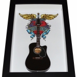 Quadro Bom Jovi com Mini Violo Guitarra 