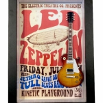 Quadro Jimmy Page com Mini Guitarra