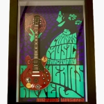 Quadro Alvin Lee com Mini Guitarra