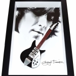 Quadro George Harrison com Mini Guitarra