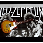  Quadro Jimmy Page com Mini Guitarra