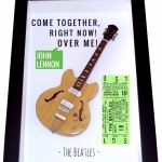 Quadro John Lennon com Mini Guitarra