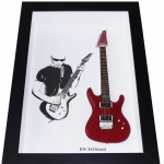 Quadro Joe Satriani com Mini Guitarra 
