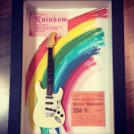 Quadro Ritchie Blackmore com Mini Guitarra